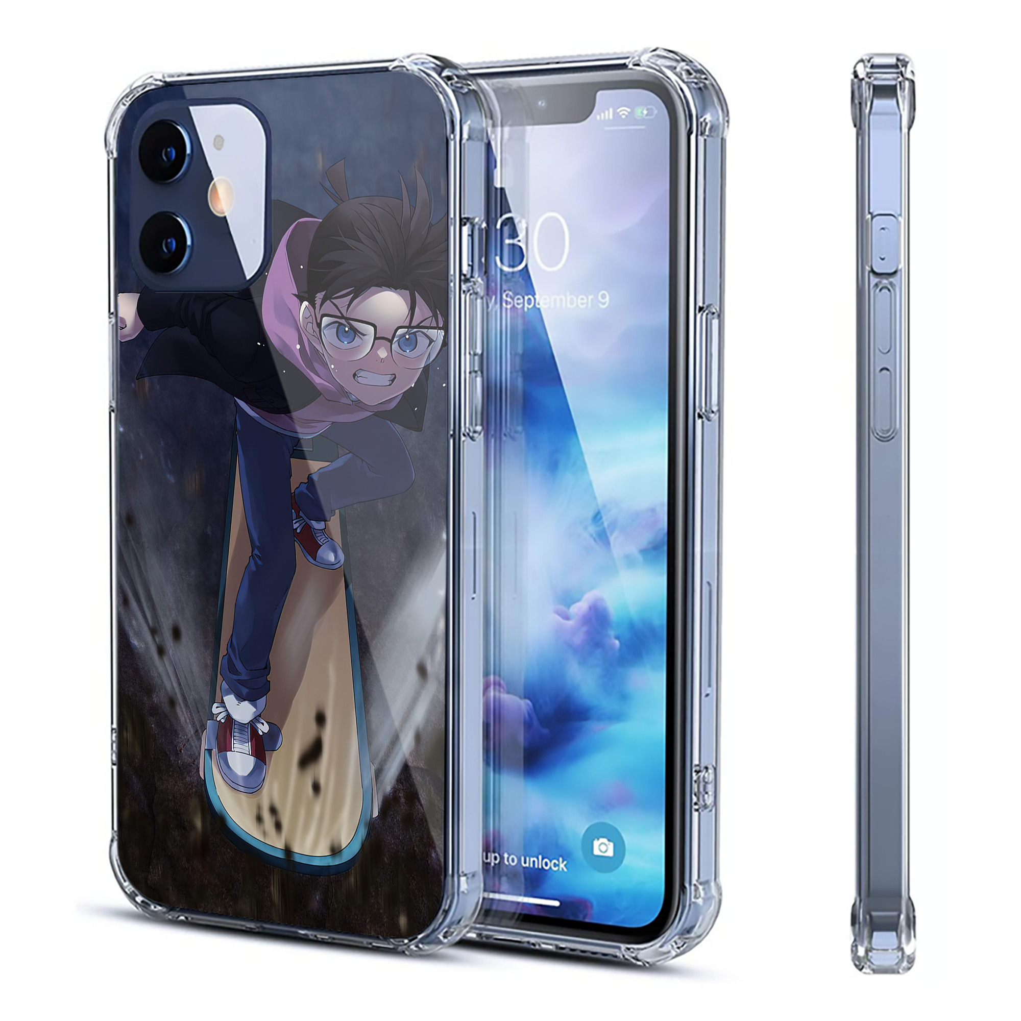 （画像用） 名探偵コナン Detective Conan 【iPhone 12シリーズ対応】透明スマホケース（クリアソフトケース）